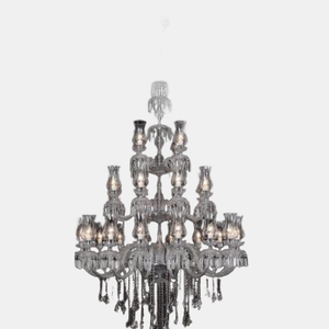 JSPHILO-6-134-16+8+4xE14 - Chrome & Clear Double Height Chandelier