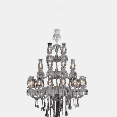 JSPHILO-6-134-16+8+4xE14 - Chrome & Clear Double Height Chandelier