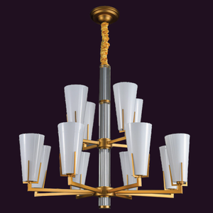 JSPHILO-6-256-10+4xE14 - Gold & White Luxury Chandelier