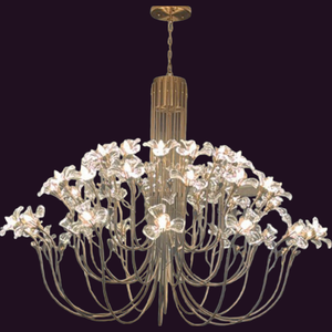 JSPHILO-6-410-42xE14 - Matt Rose Gold & Clear Modern Chandelier