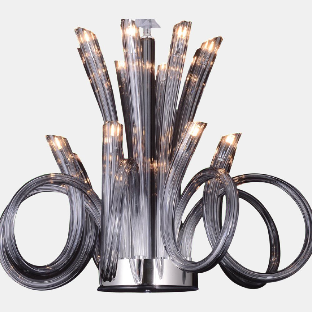JSPHILO-6-441-8+8xE14 - Chrome & Smoke Luxury Chandelier