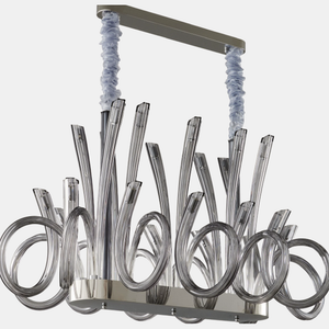 JSPHILO-6-442-12+10xE14 - Chrome & Smoke Luxury Chandelier