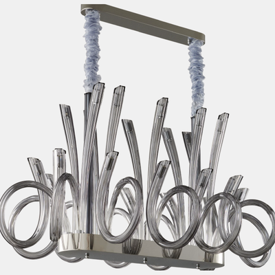 JSPHILO-6-442-12+10xE14 - Chrome & Smoke Luxury Chandelier