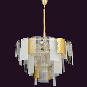 JSPHILO-6-486-18xE14 - Gold & Clear Modern Chandelier