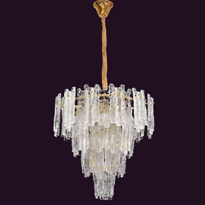 JSPHILO-6-487-12xE14 - Gold & Ice Clear Modern Chandelier