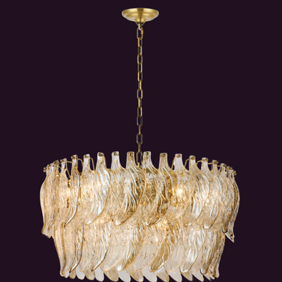 JSPHILO-6-498-16xE14 - Brass Gold & Cognac-Clear Modern Chandelier