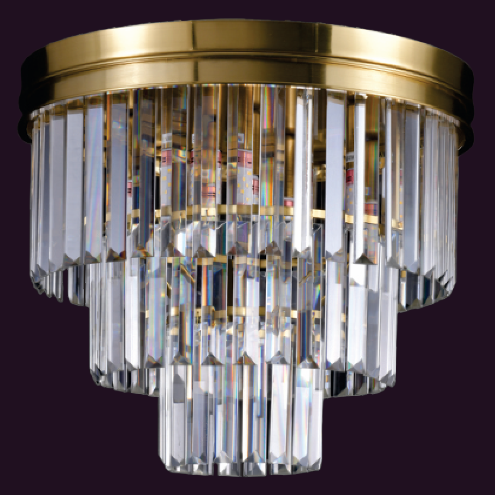 JSPHILO-7-084-5xE14 - Gold & Clear Ceiling Fixed Chandelier