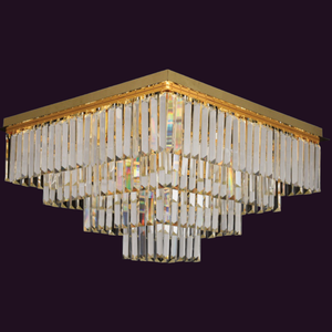 JSPHILO-7-096-12xE14 - Gold & Clear Ceiling Fixed Chandelier
