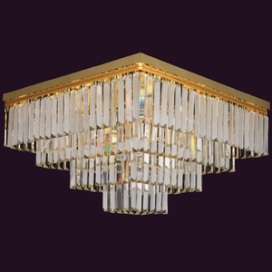 JSPHILO-7-097-16xE14 - Gold & Clear Ceiling Fixed Chandelier