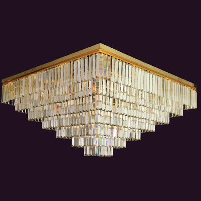 JSPHILO-7-098-26xE14 - Gold & Clear Ceiling Fixed Chandelier