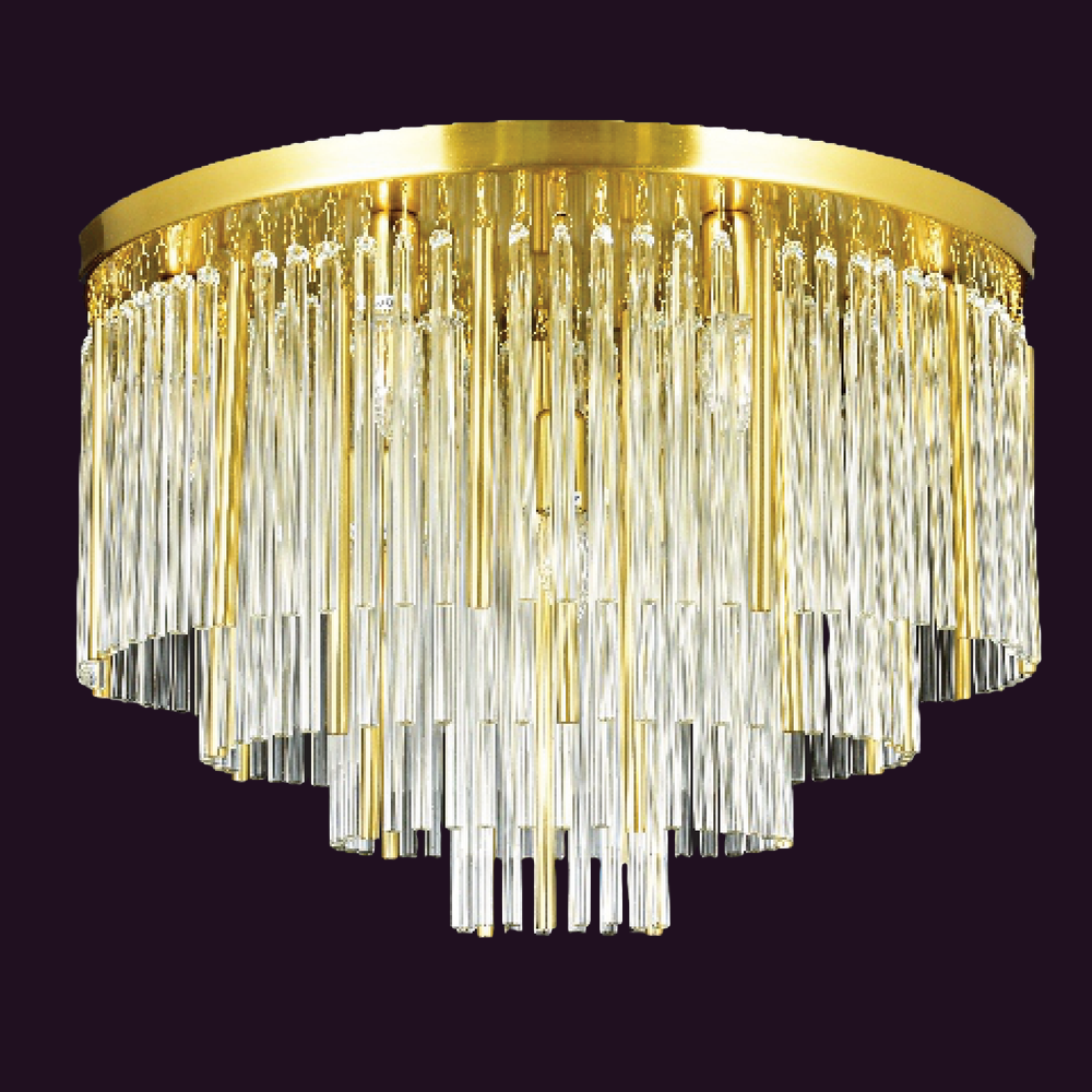 JSPHILO-7-107-12xE14 - Gold & Clear Ceiling Fixed Chandelier