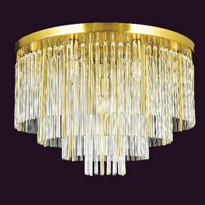 JSPHILO-7-107-12xE14 - Gold & Clear Ceiling Fixed Chandelier