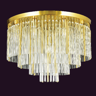 JSPHILO-7-107-12xE14 - Gold & Clear Ceiling Fixed Chandelier