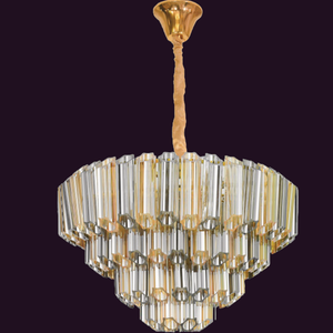 JSPHILO-7-110-15xE14 - Gold & AM & SM Crystal Chandelier