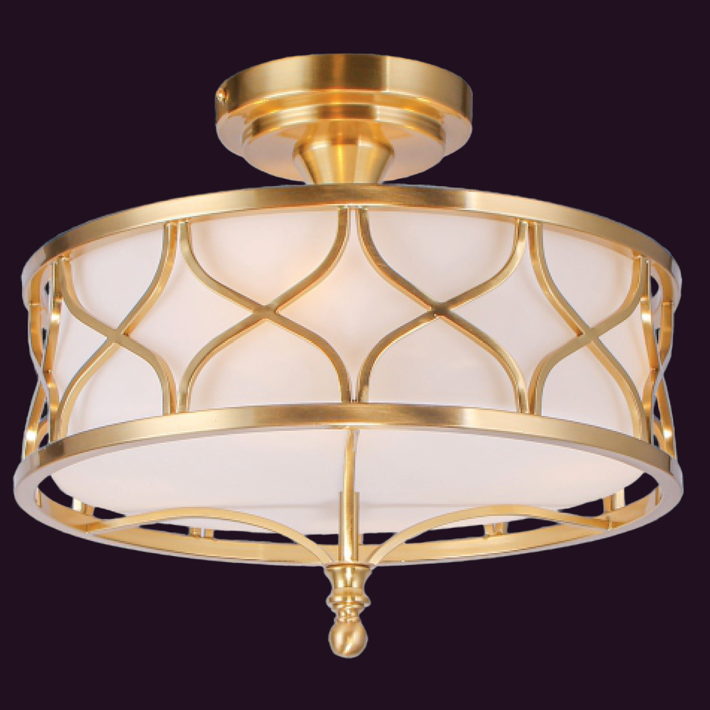 JSPHILO-7-112-4xE27 - Brass Gold & White Brass Chandelier