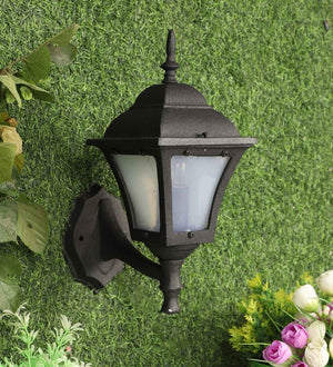 Glare Black Aluminium Outdoor Wall Light | JS-06-1W | Included Bulb | Eliante by Jainsons Lights