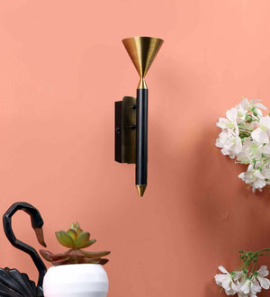 Naeva Metal Wallchieres (Black and Gold) | JS-MASHAAL-1X6W | Included Bulb | Eliante by Jainsons Lights