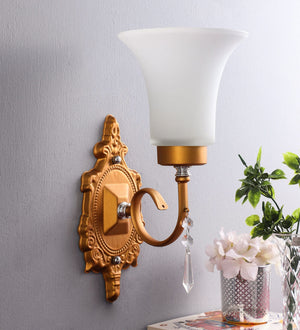 Opaline Gold Glass Wall Sconces | A-21-1W | Included Bulb | Eliante by Jainsons Lights