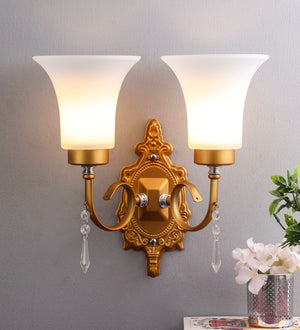 Bolanzo Gold Glass Wall Sconces | A-21-2W | Included Bulb | Eliante by Jainsons Lights