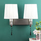 Lucea Silver Fabric Wall Sconces | S-125-2W | Included Bulb | Eliante by Jainsons Lights