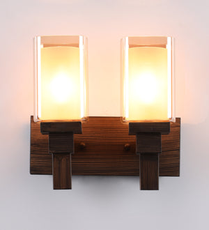 Bradbury Glass Wall Mounted Uplight Sconce (Brown) | S-168-2W | Included Bulb | Eliante by Jainsons Lights