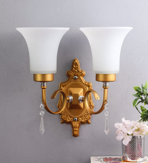 Bolanzo Gold Glass Wall Sconces | A-21-2W | Included Bulb | Eliante by Jainsons Lights