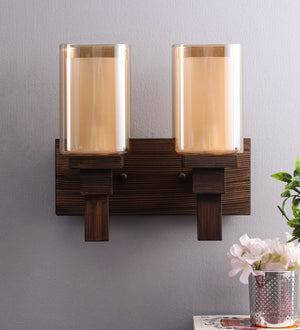 Bradbury Glass Wall Mounted Uplight Sconce (Brown) | S-168-2W | Included Bulb | Eliante by Jainsons Lights