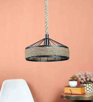 Zari Black Iron Hanging Light | JS-TOKRI-1LP | Included Bulb | Eliante by Jainsons Lights