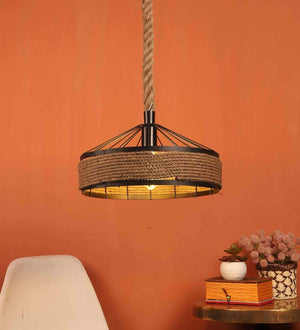 Zari Black Iron Hanging Light | JS-TOKRI-1LP | Included Bulb | Eliante by Jainsons Lights