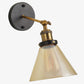 Black Wall Light Gold Glass - 217-1w - Included Bulb