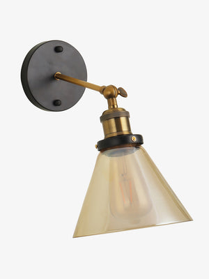 Black Wall Light Gold Glass - 217-1w - Included Bulb