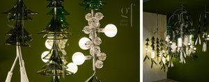 Pinewood Bottlebrush Glass Pendant Chandelier – A Layered Cascade in Hand-Blown Glass