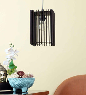 Stax Brown MDF Hanging Light | 4001-1hl | Included Bulb | Eliante by Jainsons Lights