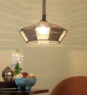 Berezne Brown Rope Hanging Light | 5012-1hl | Included Bulb | Eliante by Jainsons Lights