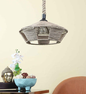 Berezne Brown Rope Hanging Light | 5012-1hl | Included Bulb | Eliante by Jainsons Lights