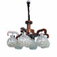 Brown Wood Hanging Lights | JS-621-6-1LP | Included Bulb | Eliante by Jainsons Lights