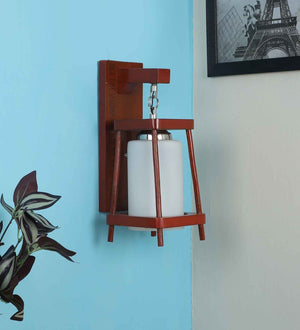 Coventry Brown Wood Wall Sconces | JS-LALTEN-WOOD-1W | Included Bulb | Eliante by Jainsons Lights