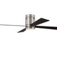 JS-LXR Modern AC 52″ Ceiling Designer Fans with Light C0001-Brushed Nickel Motor & Dark Oak / Reverse Maple Blades