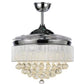 JS-LXR Crystal BLDC 42” Ceiling Chandelier Fans C0017-Chrome Body & Clear Transparent Blades