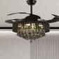 JS-LXR Crystal BLDC 42” Ceiling Chandelier Fans C0018-Dark Brown Body & Clear Translucent Blades