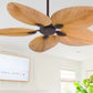 JS-LXR Tropical AC 52″ Ceiling Designer Fans C0020-Oil Rubbed Bronze Motor & Palm Blades