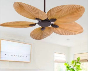 JS-LXR Tropical AC 52″ Ceiling Designer Fans C0020-Oil Rubbed Bronze Motor & Palm Blades