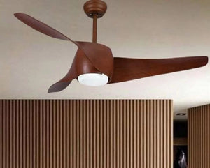 JS-LXR Modern BLDC 52″ Ceiling Designer Fans with Light C0022 Datk Koa-Dark Koa