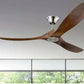 JS-LXR Modern BLDC 60” Ceiling Designer Fans C0034-Brushed Steel & Dark Walnut Blades