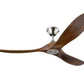 JS-LXR Modern BLDC 60” Ceiling Designer Fans C0034-Brushed Steel & Dark Walnut Blades