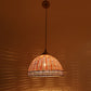 Golden Metal Hanging Light - CANE-WOOD-HL - Included Bulb