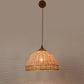 Golden Metal Hanging Light - CANE-WOOD-HL - Included Bulb