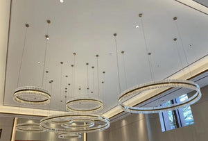 Cascading Crystal Rings Cluster Chandelier – A Statement Piece for Grand Foyers