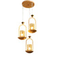 ELIANTE Brown Iron Base Gold White Shade Hanging Light - Cd-6539-3Lp - Bulb Included