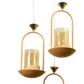ELIANTE Brown Iron Base Gold White Shade Hanging Light - Cd-6539-3Lp - Bulb Included